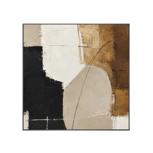 Ecru Figure Abstract Wall Art | Oildeco