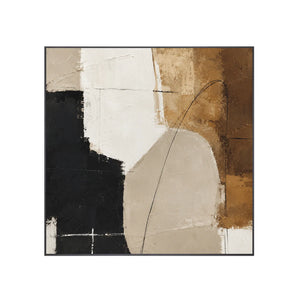 Ecru Figure Abstract Wall Art | Oildeco