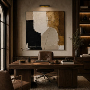 Ecru Figure Abstract Wall Art room scene 5 | Oildeco