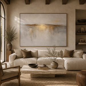 Gilded Horizon Seascape Wall Art room scene 2 | Oildeco