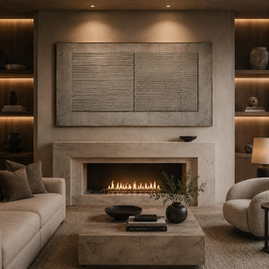 Slate Panel Textured Wall Art room scene 4 | Oildeco