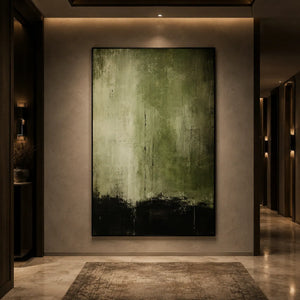 Olive Shadow Textured Wall Art room scene 6 | Oildeco