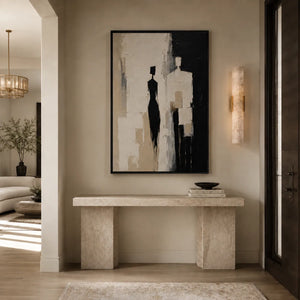 Shadow Pair Figure Wall Art styled in a contemporary entryway | Oildeco