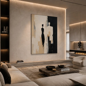 Shadow Pair Figure Wall Art shown in a quiet home office | Oildeco