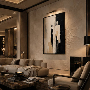 Shadow Pair Figure Wall Art styled with minimal interior decor | Oildeco