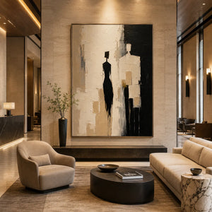 Shadow Pair Figure Wall Art displayed in a collected studio setting | Oildeco