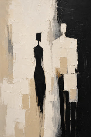 Original artwork view of Shadow Pair Figure Wall Art | Oildeco