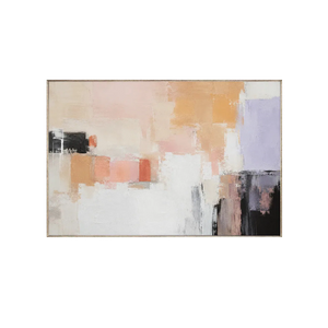 Peach Blocks Abstract Wall Art | Oildeco