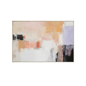 Peach Blocks Abstract Wall Art | Oildeco