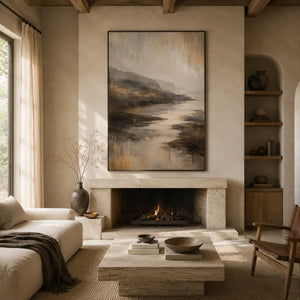 Smoky Valley Landscape Wall Art room scene 3 | Oildeco