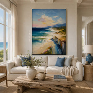Coastal Cliff Landscape Wall Art room scene 2 | Oildeco