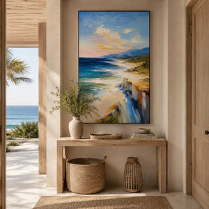 Coastal Cliff Landscape Wall Art room scene 3 | Oildeco