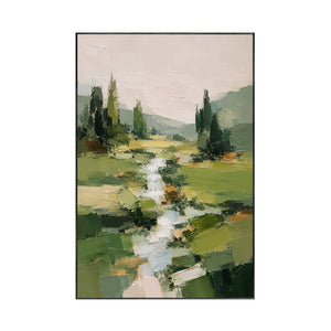 Green Creek Landscape Wall Art | Oildeco