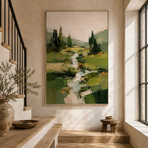 Green Creek Landscape Wall Art room scene 4 | Oildeco