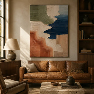 Terra Coast Abstract Wall Art room scene 2 | Oildeco
