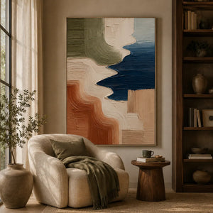 Terra Coast Abstract Wall Art room scene 3 | Oildeco