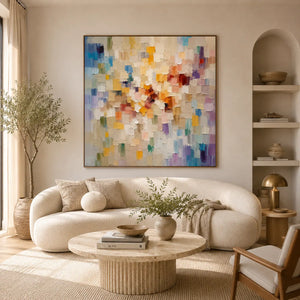 Mosaic Bloom Floral Wall Art room scene 2 | Oildeco