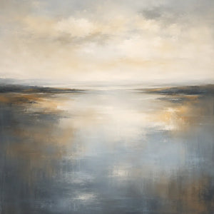 Silver Tide Seascape Wall Art room scene 1 | Oildeco