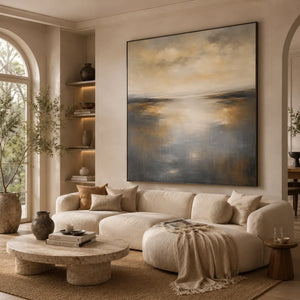 Silver Tide Seascape Wall Art room scene 3 | Oildeco