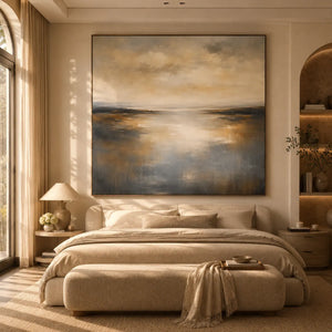 Silver Tide Seascape Wall Art room scene 4 | Oildeco