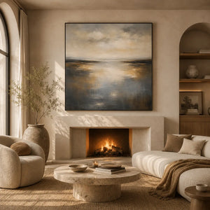 Silver Tide Seascape Wall Art room scene 5 | Oildeco