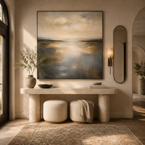 Silver Tide Seascape Wall Art room scene 6 | Oildeco