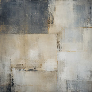 Stone Grid Abstract Wall Art room scene 1 | Oildeco