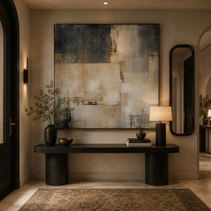 Stone Grid Abstract Wall Art room scene 4 | Oildeco