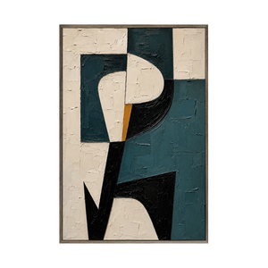 Teal Profile Abstract Wall Art | Oildeco
