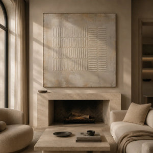 Ribbed Linen Textured Wall Art room scene 4 | Oildeco