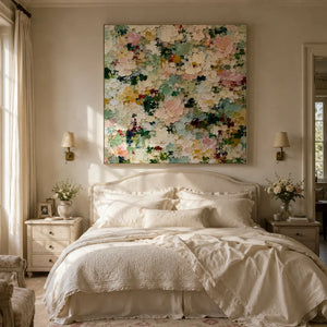 Pastel Meadow Floral Wall Art artwork view | Oildeco