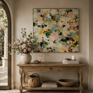 Pastel Meadow Floral Wall Art room scene 4 | Oildeco