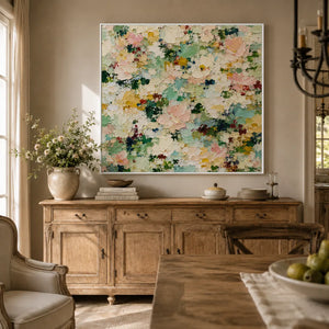 Pastel Meadow Floral Wall Art room scene 5 | Oildeco