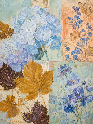 Blue Hydrangea Botanical Wall Art room scene 2 | Oildeco