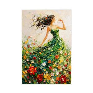 Green Dress Figure Wall Art | Oildeco