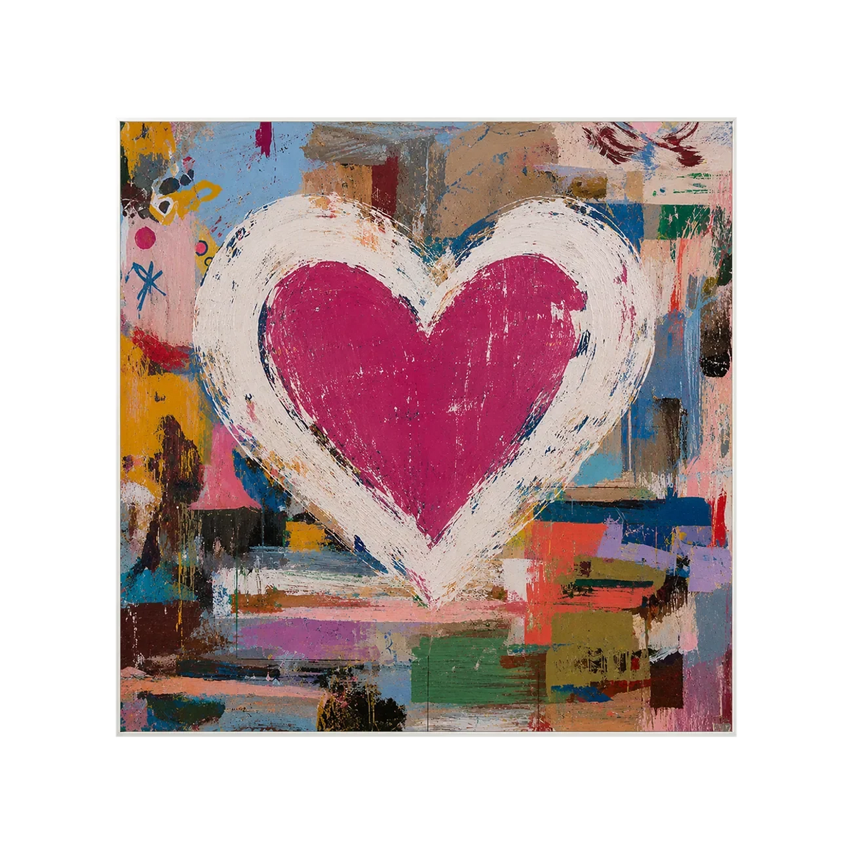 Pink Heart Abstract Wall Art