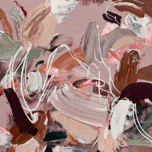 Original artwork view of Blush Motion Abstract Wall Art | OILDECO