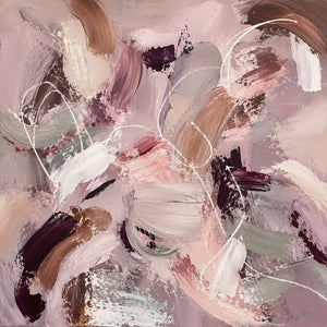 Blush Motion Abstract Wall Art room scene 2 | Oildeco