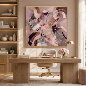 Blush Motion Abstract Wall Art room scene 5 | Oildeco