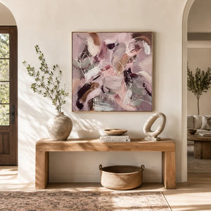 Blush Motion Abstract Wall Art room scene 6 | Oildeco