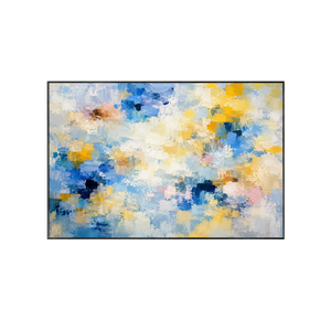 Blue Gold Cloud Abstract Wall Art | Oildeco