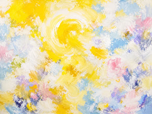 Golden Spiral Abstract Wall Art room scene 1 | Oildeco
