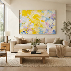Golden Spiral Abstract Wall Art room scene 3 | Oildeco