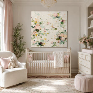 Soft Blossom Floral Wall Art room scene 4 | Oildeco