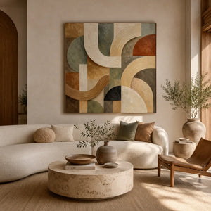Terra Arches Abstract Wall Art room scene 2 | Oildeco