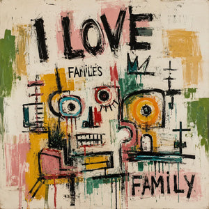 Love Family Abstract Wall Art room scene 2 | Oildeco
