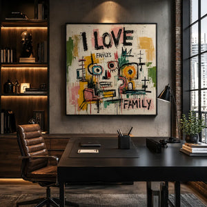 Love Family Abstract Wall Art room scene 3 | Oildeco