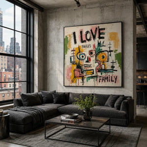 Love Family Abstract Wall Art room scene 4 | Oildeco