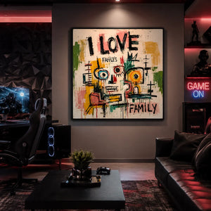 Love Family Abstract Wall Art room scene 5 | Oildeco
