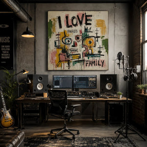 Love Family Abstract Wall Art room scene 6 | Oildeco